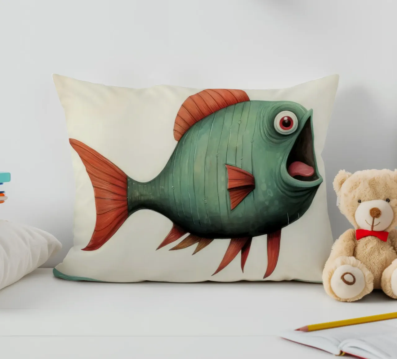 Piranha minimo 4 cuscino da Minimal Animal Art