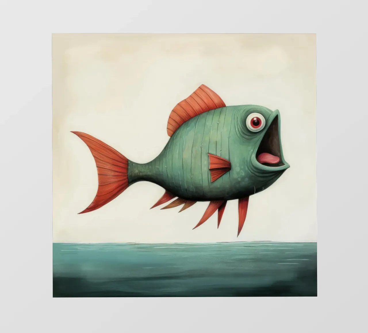 Piranha minimo 4 pellicola backlit da Minimal Animal Art