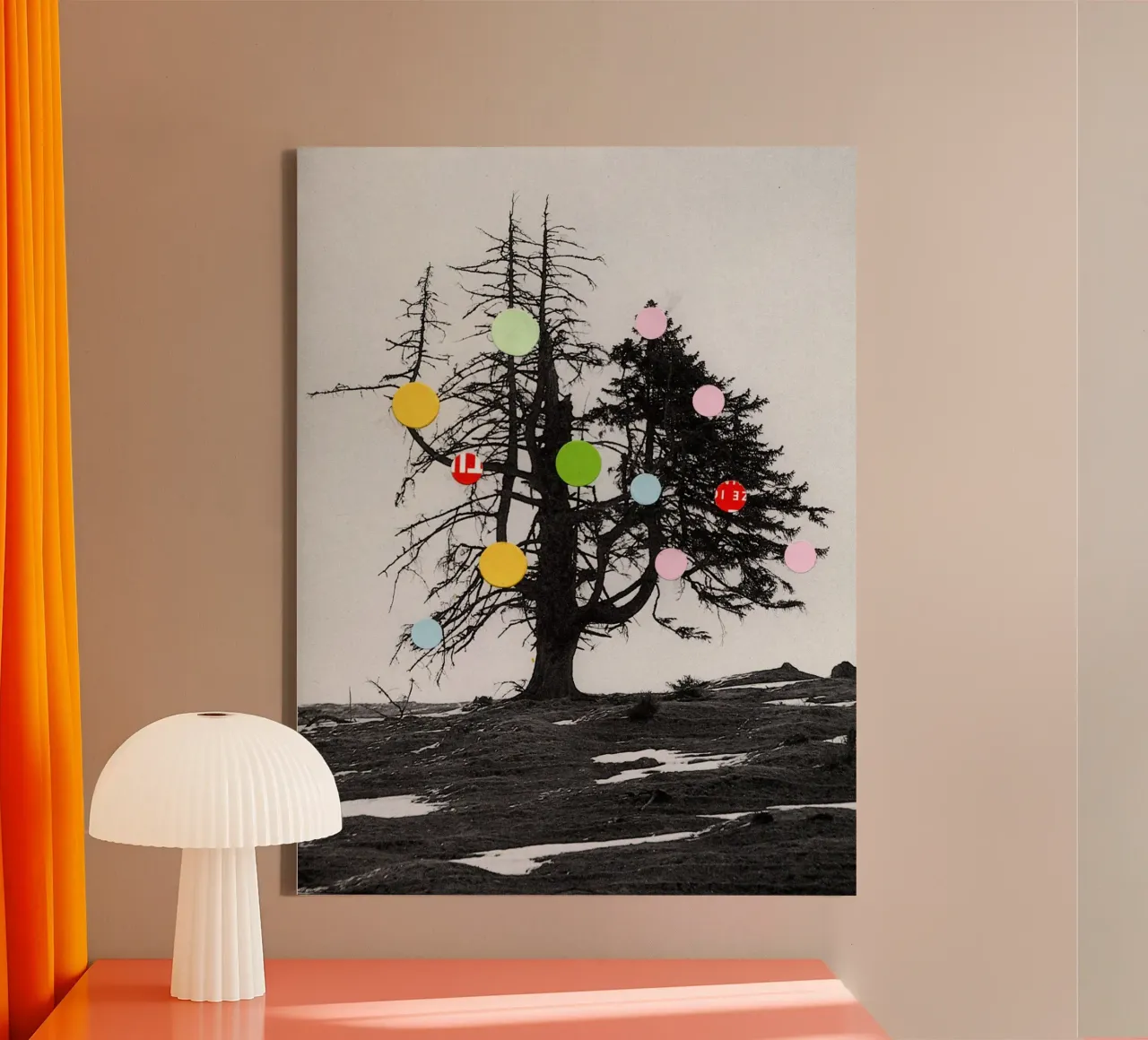 baumtraum · last colordrops tela con Cornice a cassetta da Marko Köppe