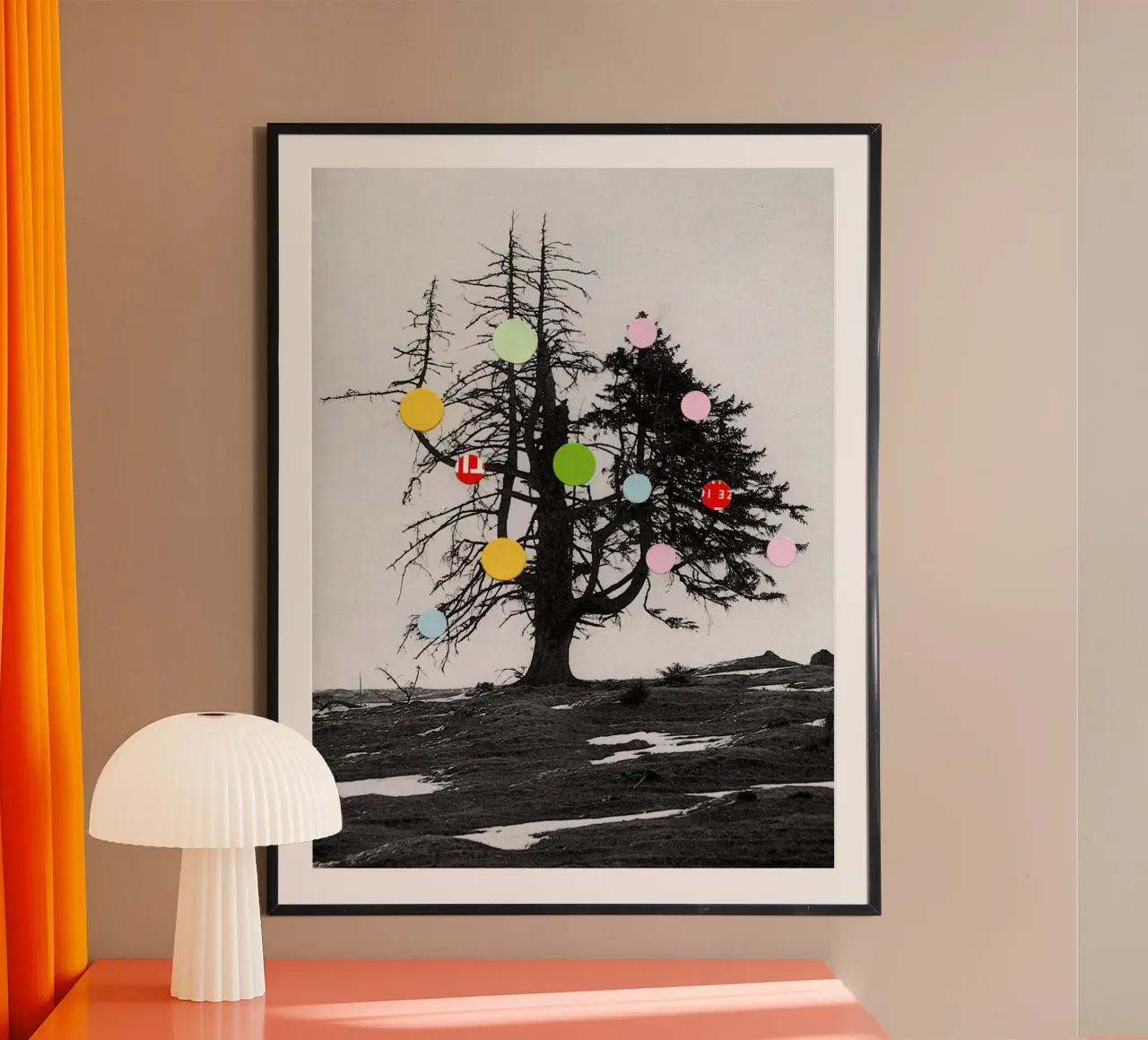 baumtraum · last colordrops poster con telaio in legno da Marko Köppe
