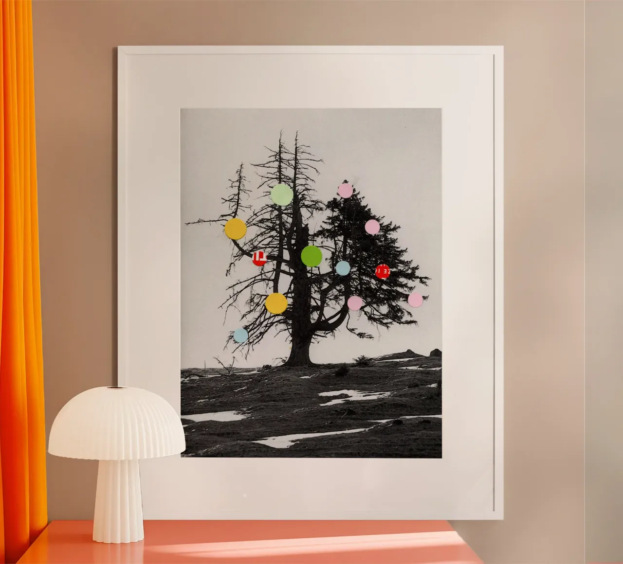 baumtraum · last colordrops poster con telaio in legno da Marko Köppe