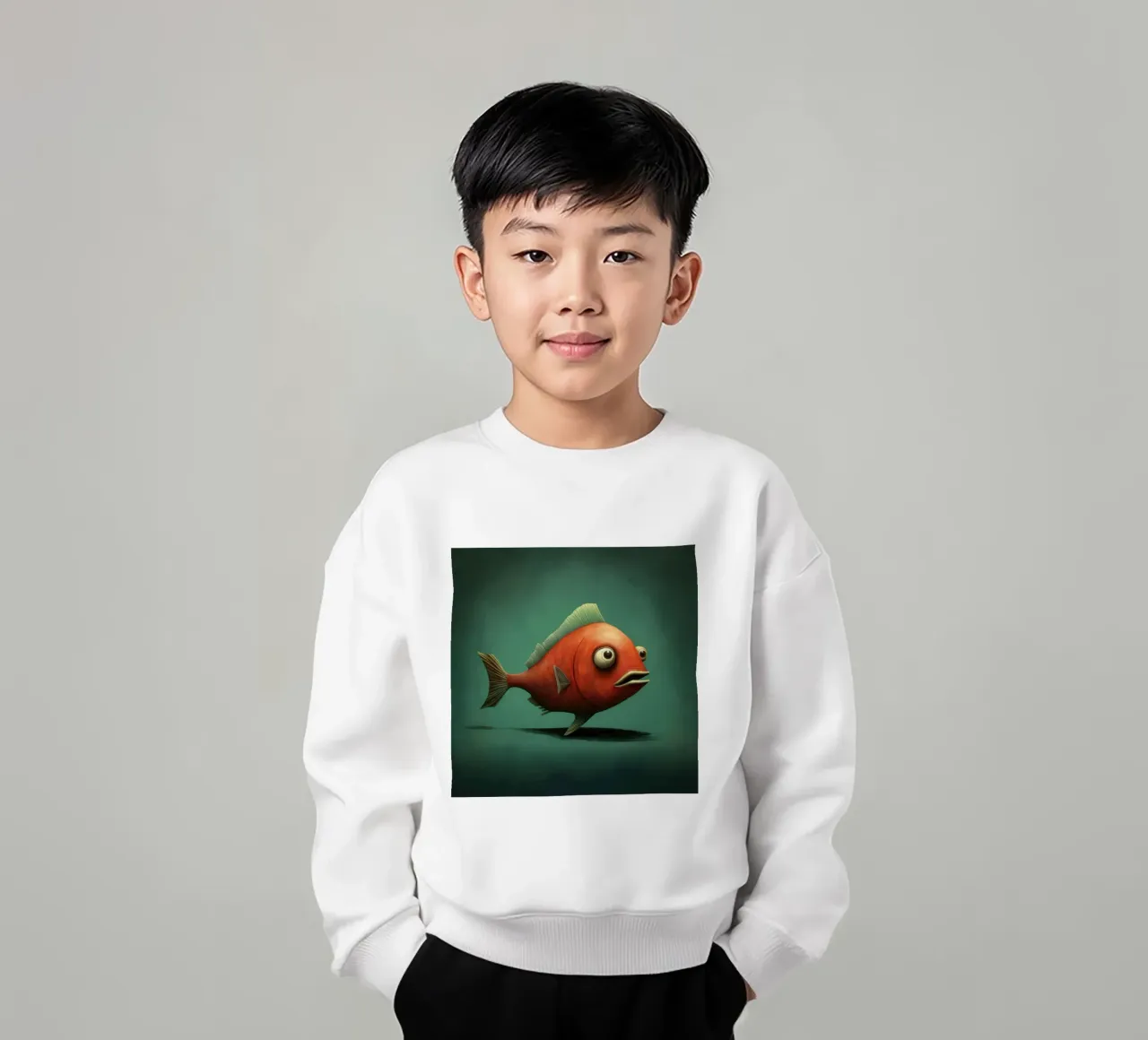 Piranha minimo 1 felpa bambino da Minimal Animal Art