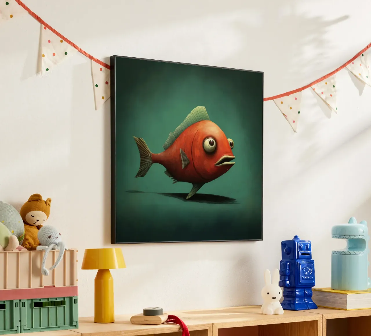 Piranha minimo 1 alluminio dibond da Minimal Animal Art