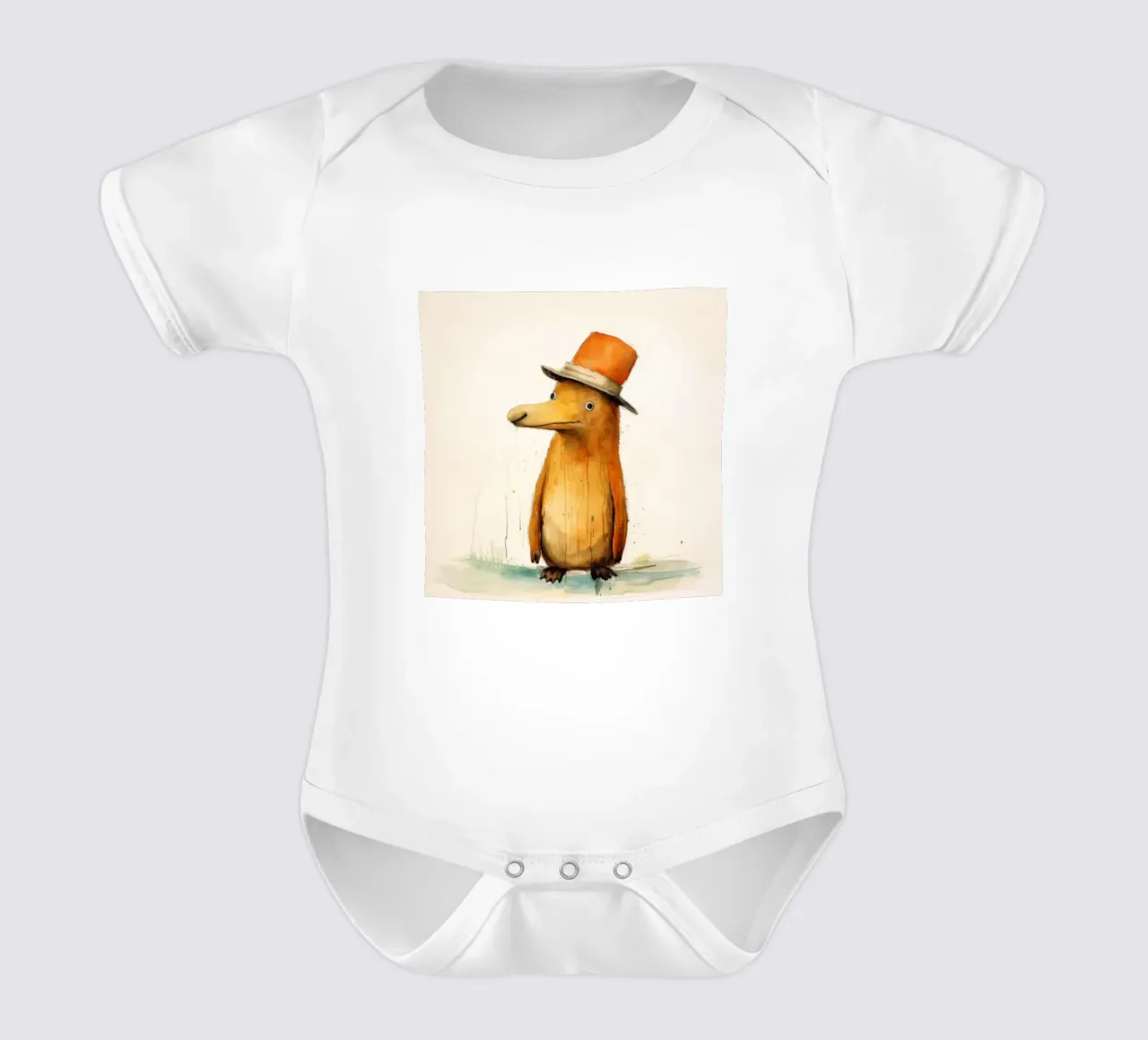 Ornitorinco minimo 2 body neonato maniche corte da Minimal Animal Art
