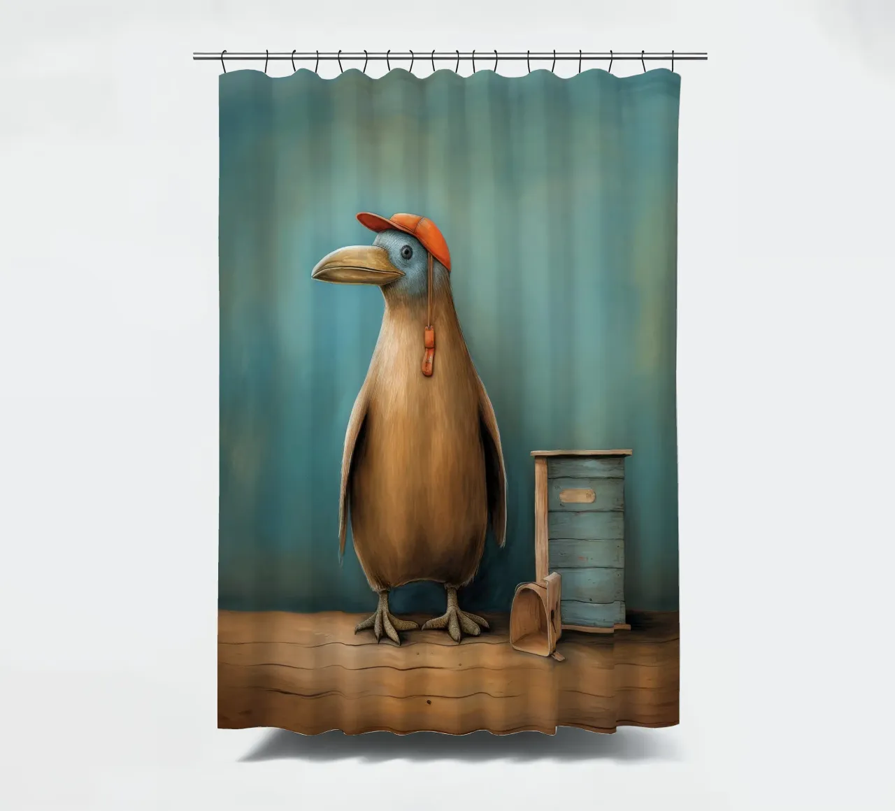 Minimal Platypus 3 shower curtain by Minimal Animal Art