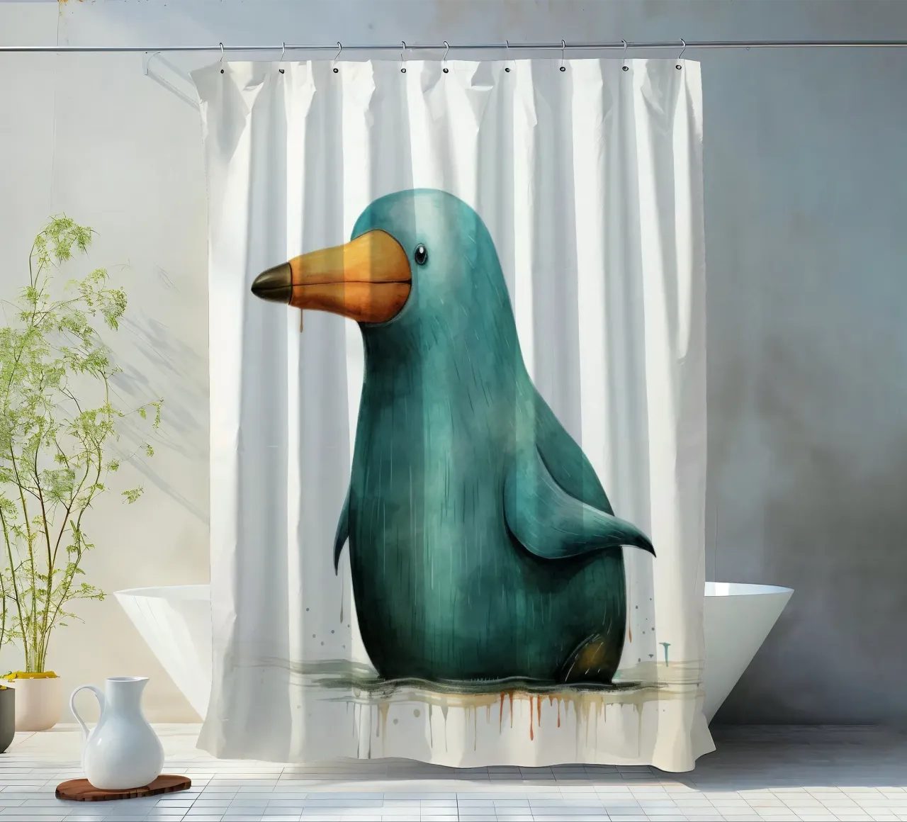 Minimal Schnabeltier 1 Duschvorhang von Minimal Animal Art