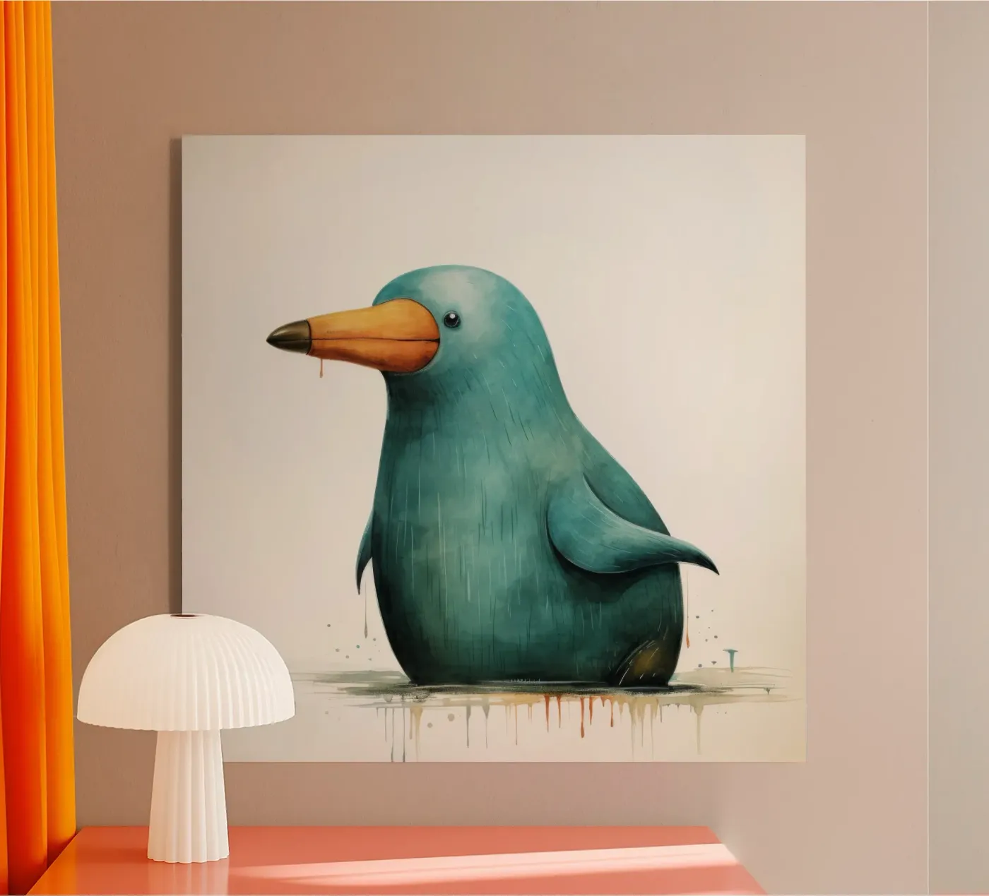 Minimaal Platypus acryl van Minimal Animal Art