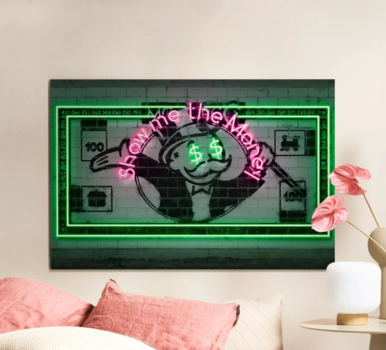 Show Me the Money poster con telaio in legno da Octavian