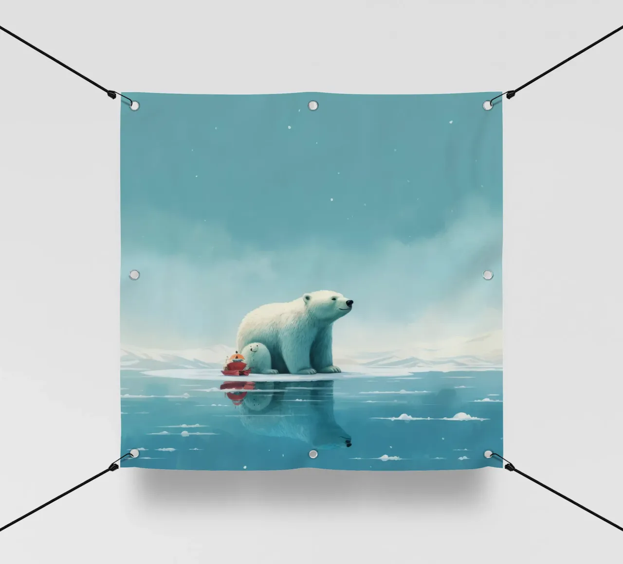 Orso polare minimale 2 telo in pvc da Minimal Animal Art