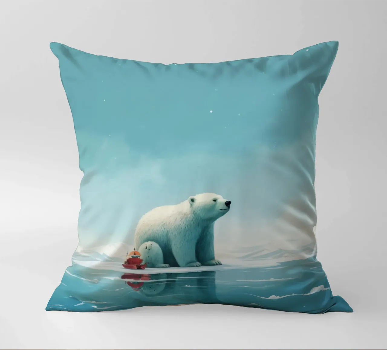 Orso polare minimale 2 cuscino da Minimal Animal Art