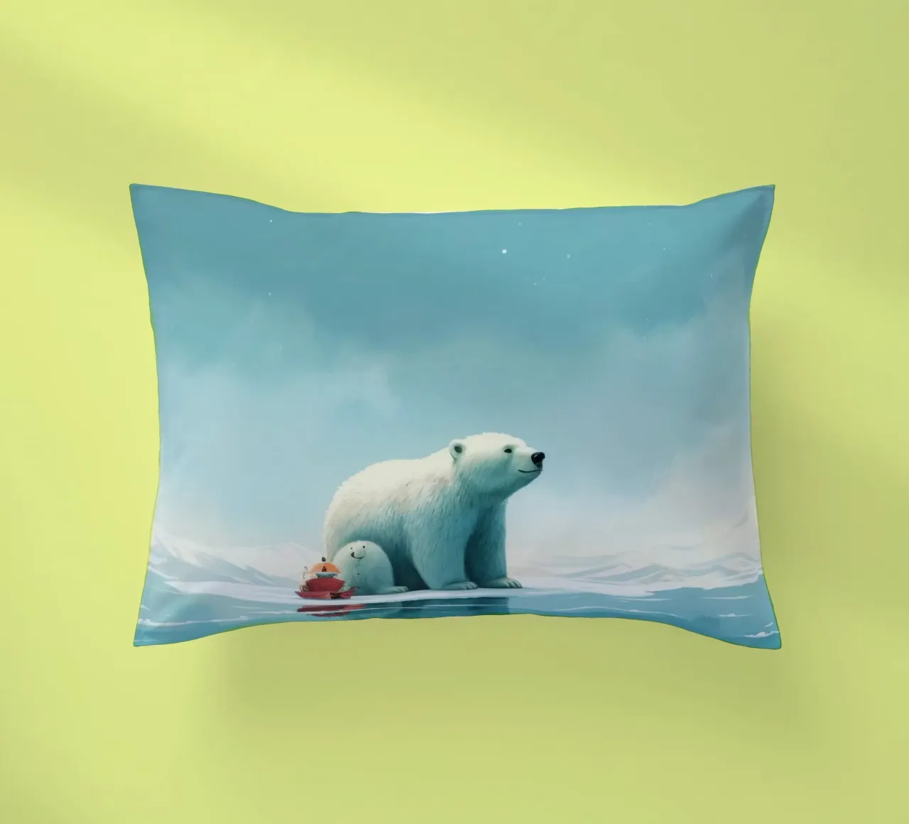 Orso polare minimale 2 cuscino da Minimal Animal Art