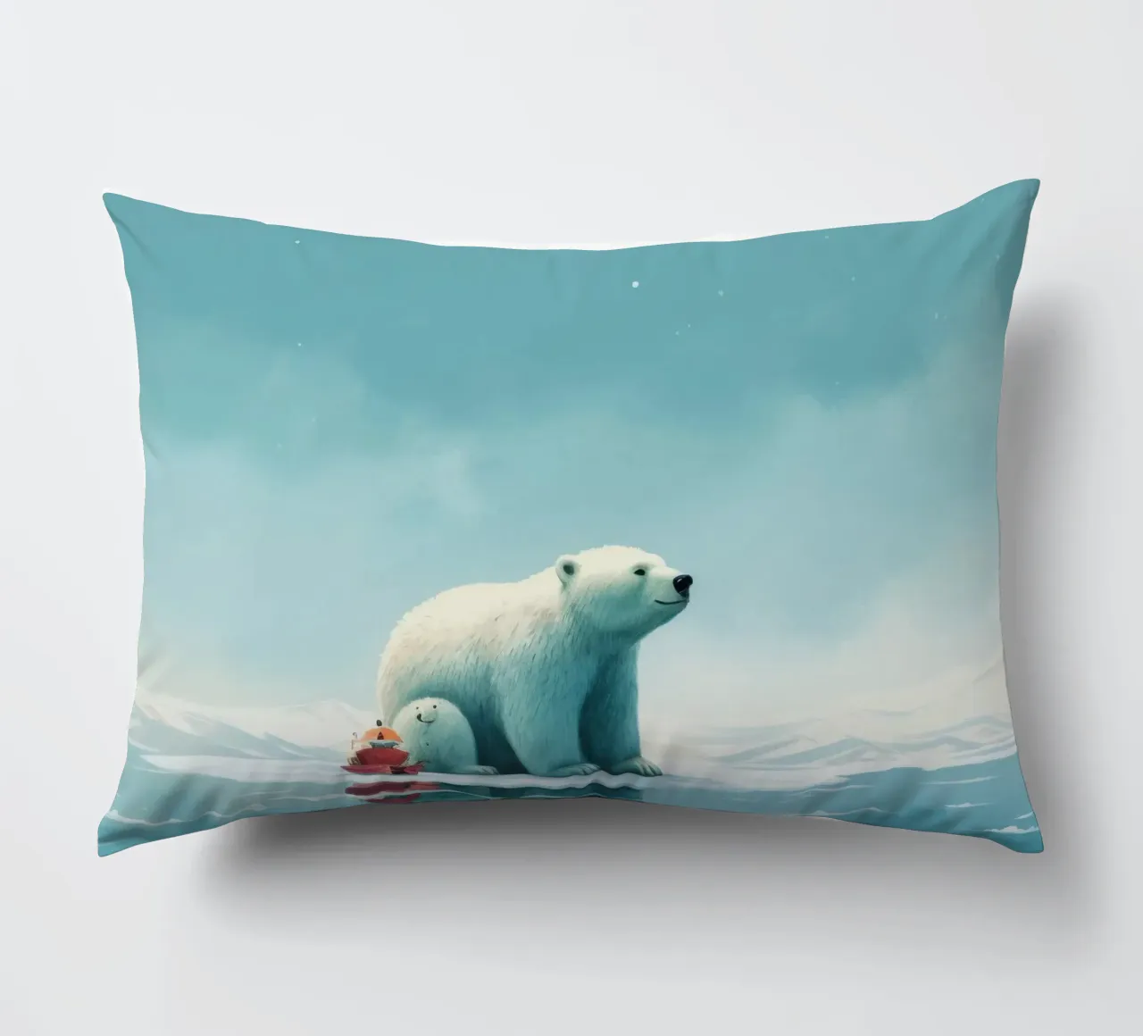 Orso polare minimale 2 cuscino da Minimal Animal Art
