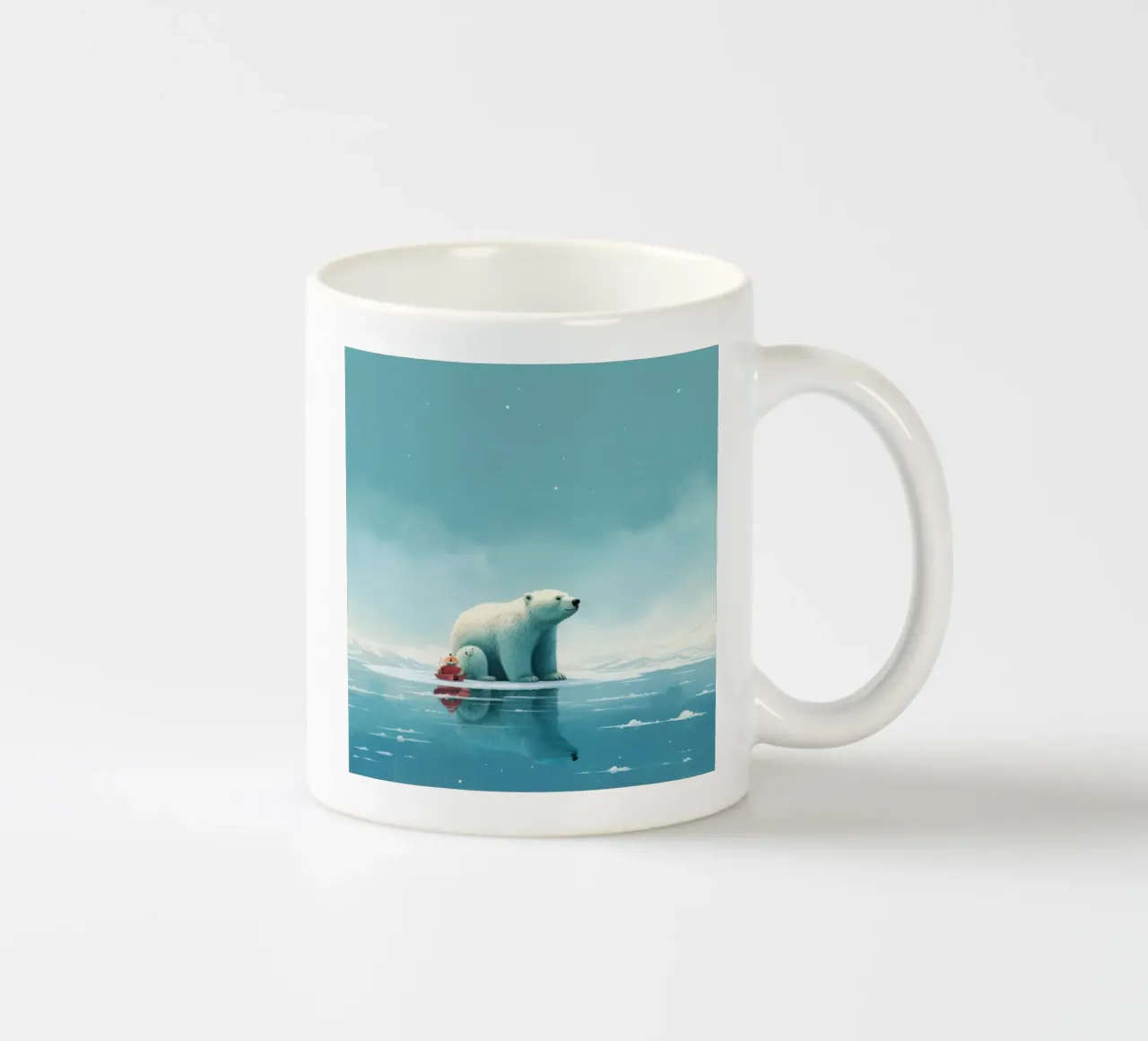 Orso polare minimale 2 tazza in ceramica da Minimal Animal Art
