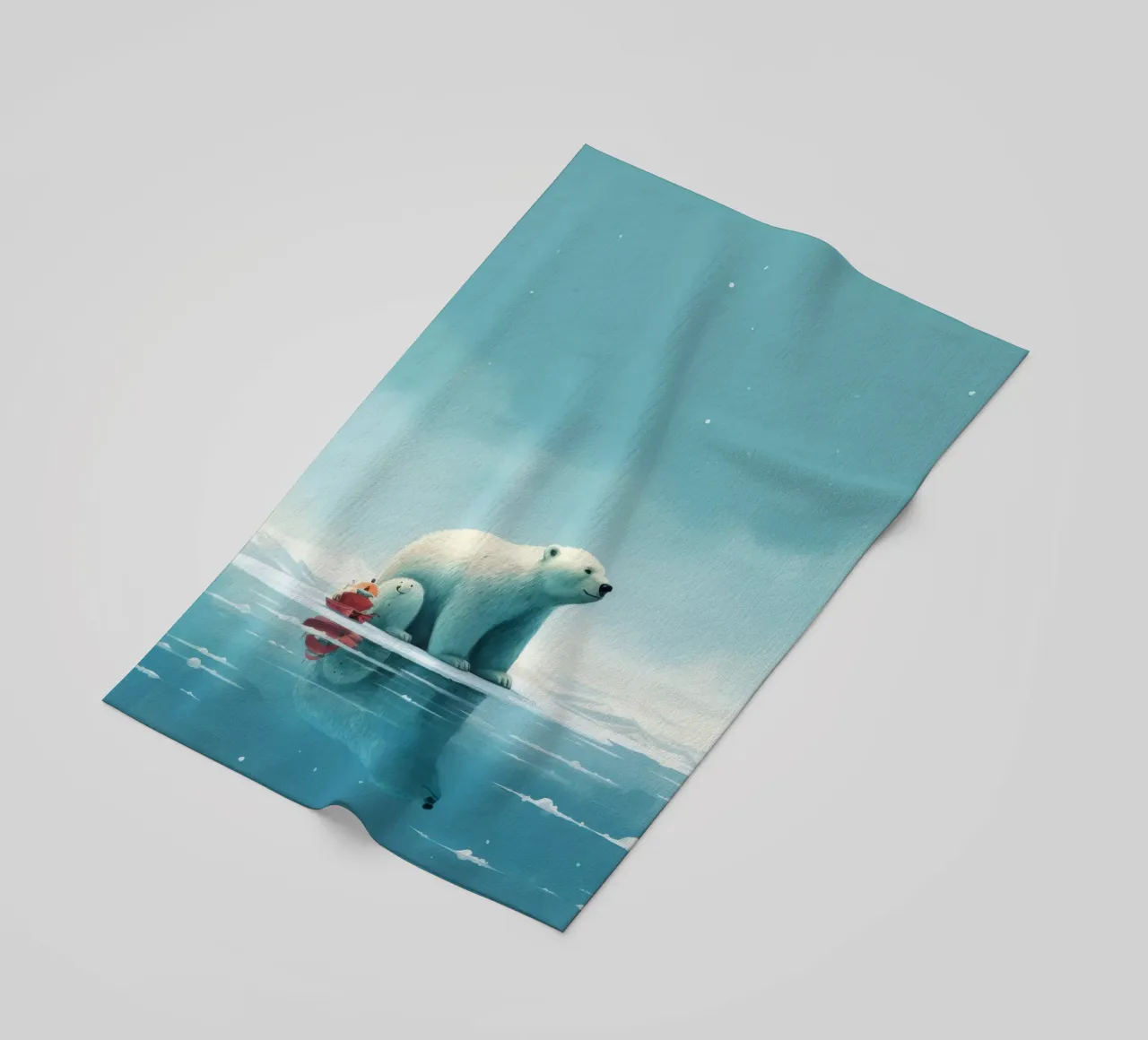 Orso polare minimale 2 telo mare da Minimal Animal Art