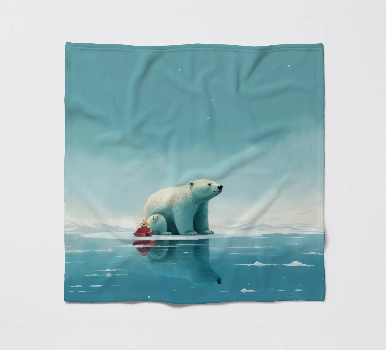 Orso polare minimale 2 coperta in pile da Minimal Animal Art
