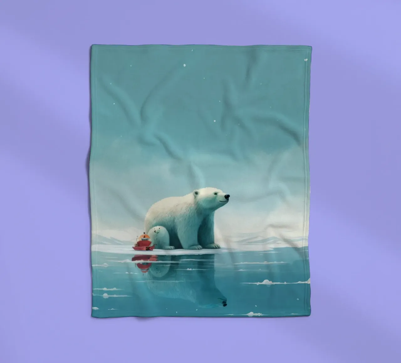 Orso polare minimale 2 coperta in pile da Minimal Animal Art
