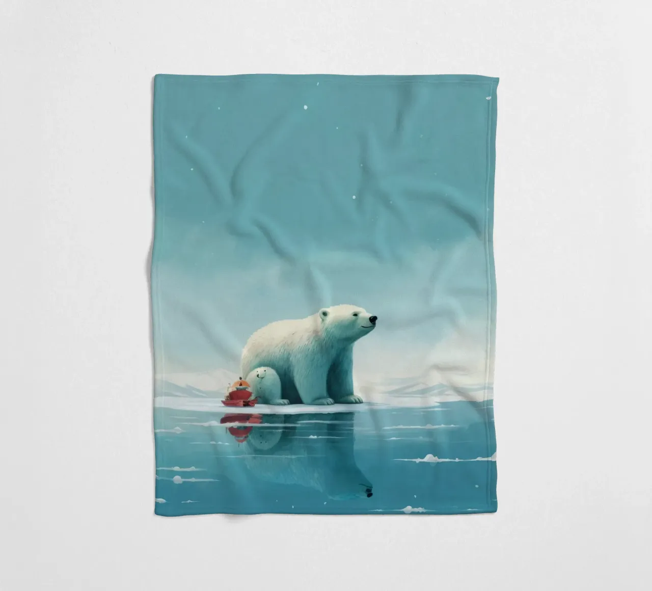 Orso polare minimale 2 coperta in pile da Minimal Animal Art