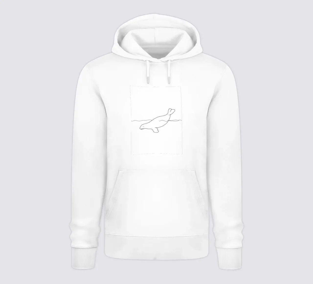 Sigillo grazioso sott'acqua | Disegno lineare minimalista felpa con cappuccio da Viv Line Art