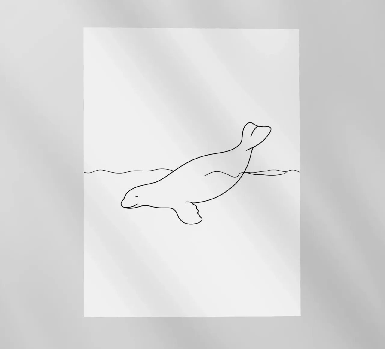 Sigillo grazioso sott'acqua | Disegno lineare minimalista pellicola backlit da Viv Line Art