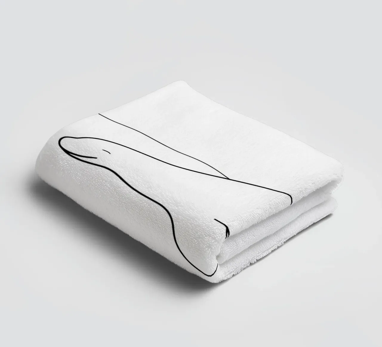 Dessin au trait minimaliste - Phoque gracieux sous l'eau serviette de bain de Viv Line Art