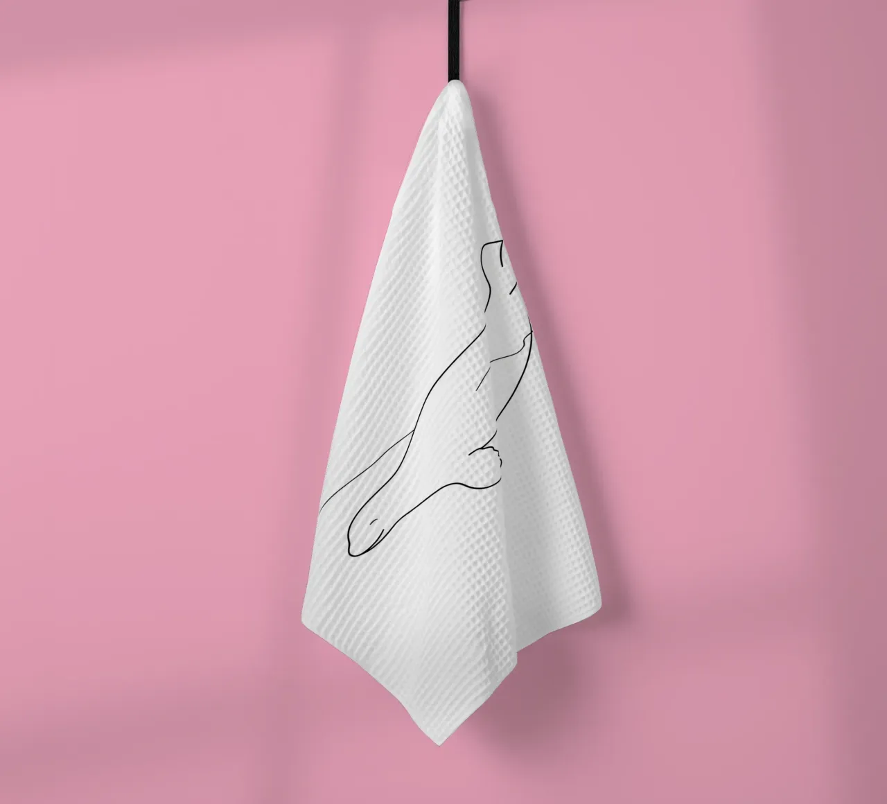 Dessin au trait minimaliste - Phoque gracieux sous l'eau torchon de Viv Line Art