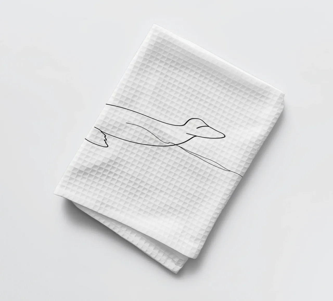 Dessin au trait minimaliste - Phoque gracieux sous l'eau torchon de Viv Line Art