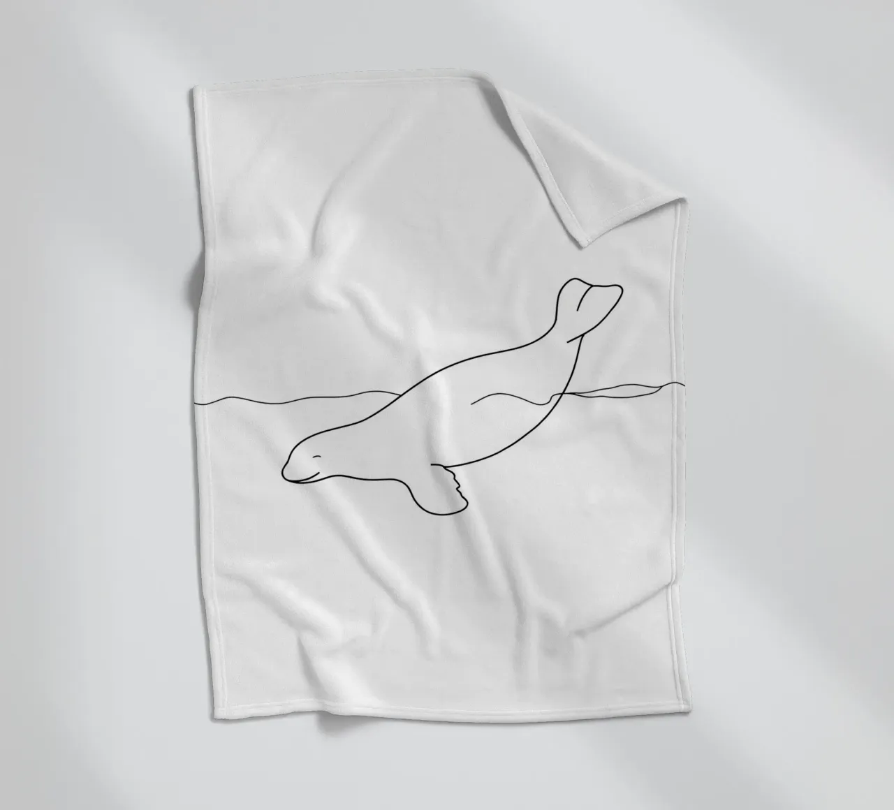 Sigillo grazioso sott'acqua | Disegno lineare minimalista coperta in pile da Viv Line Art