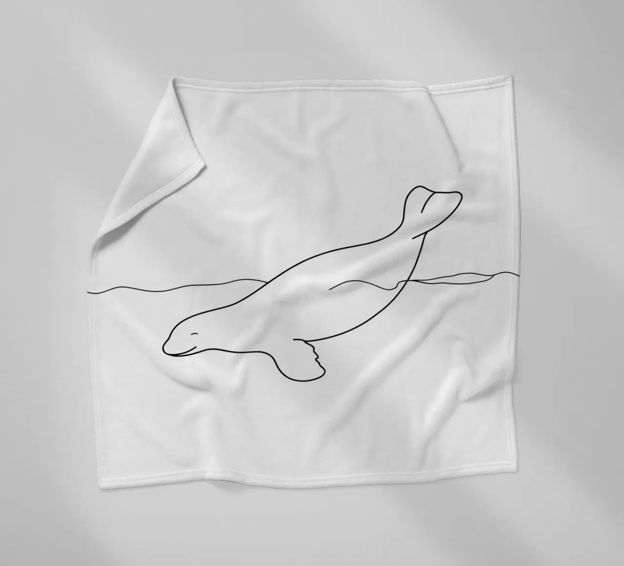 Sigillo grazioso sott'acqua | Disegno lineare minimalista coperta in pile da Viv Line Art