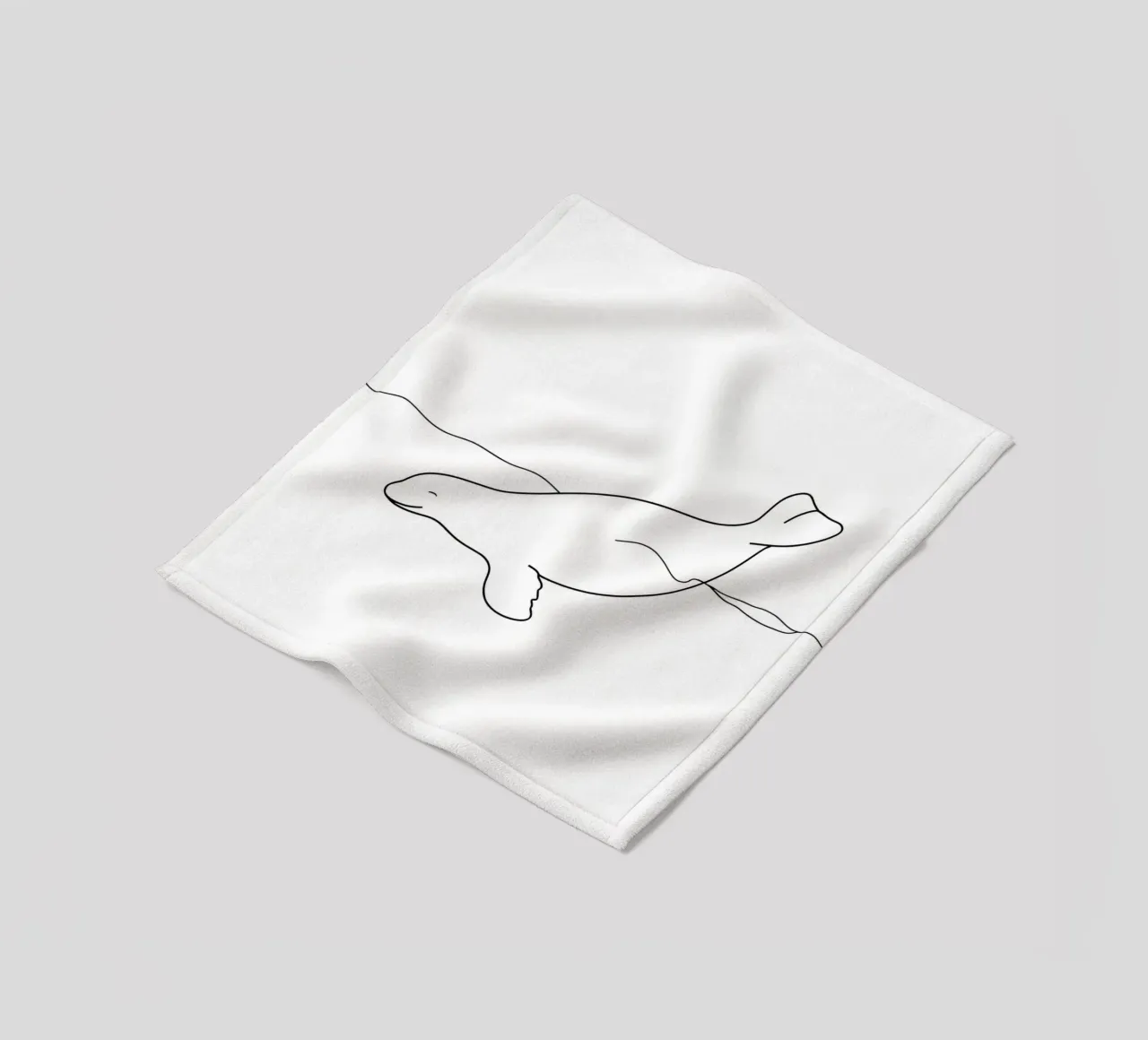 Sigillo grazioso sott'acqua | Disegno lineare minimalista coperta in pile da Viv Line Art