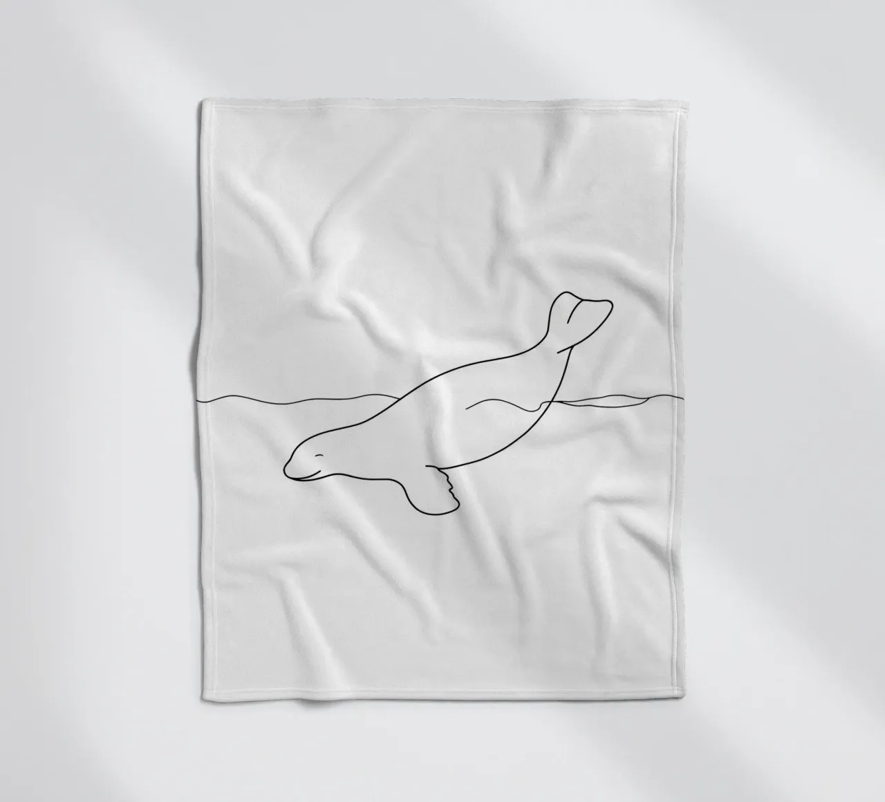 Sigillo grazioso sott'acqua | Disegno lineare minimalista coperta in pile da Viv Line Art
