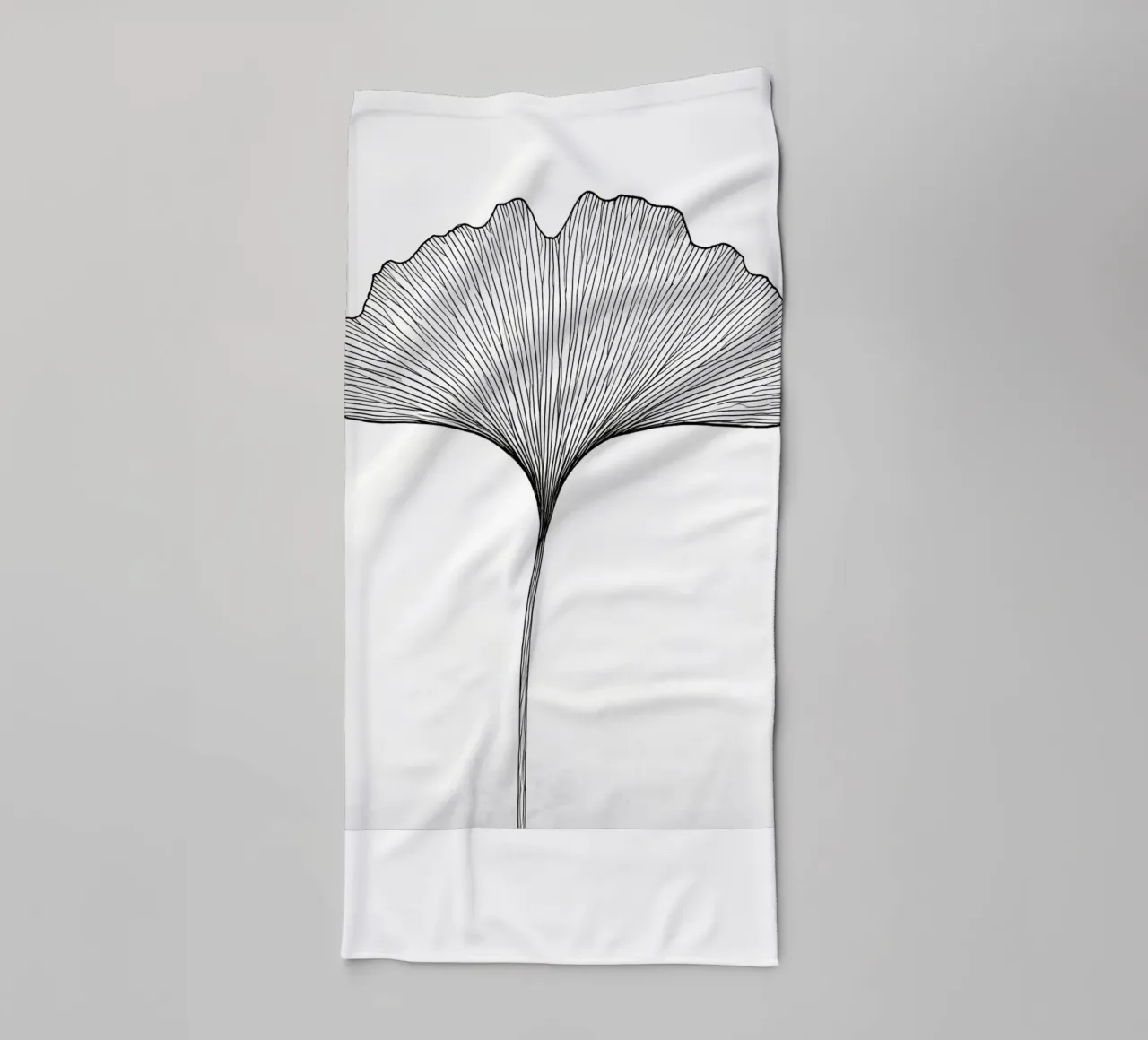 Gecko Leaf Minimalist Line Art Drawing towel by Viv Line Art