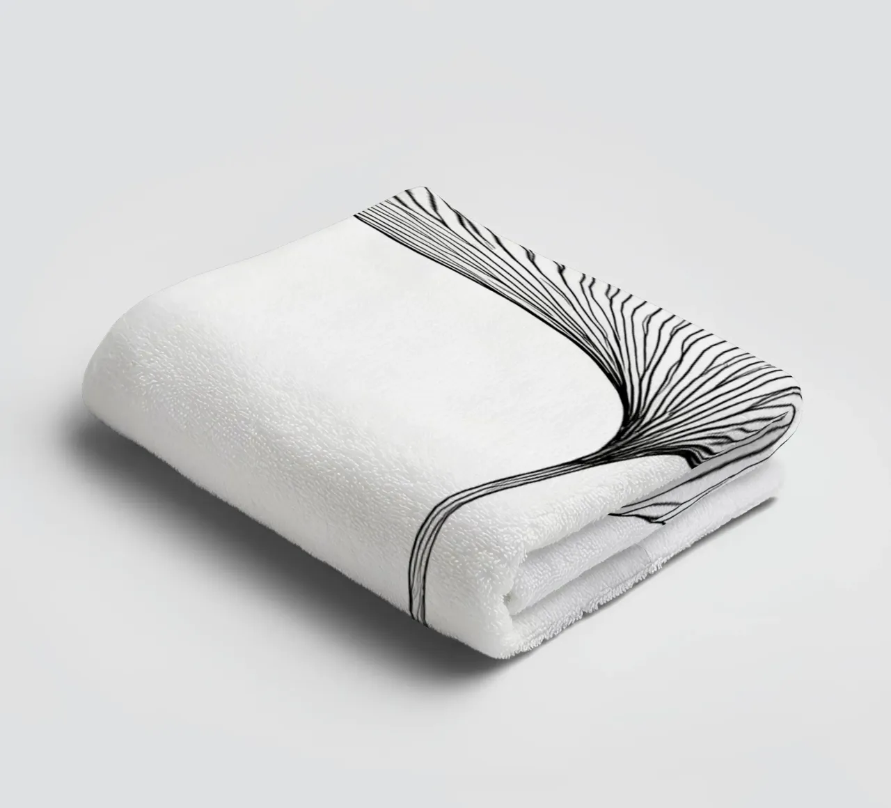 Gecko Leaf Minimalist Line Art Drawing towel by Viv Line Art