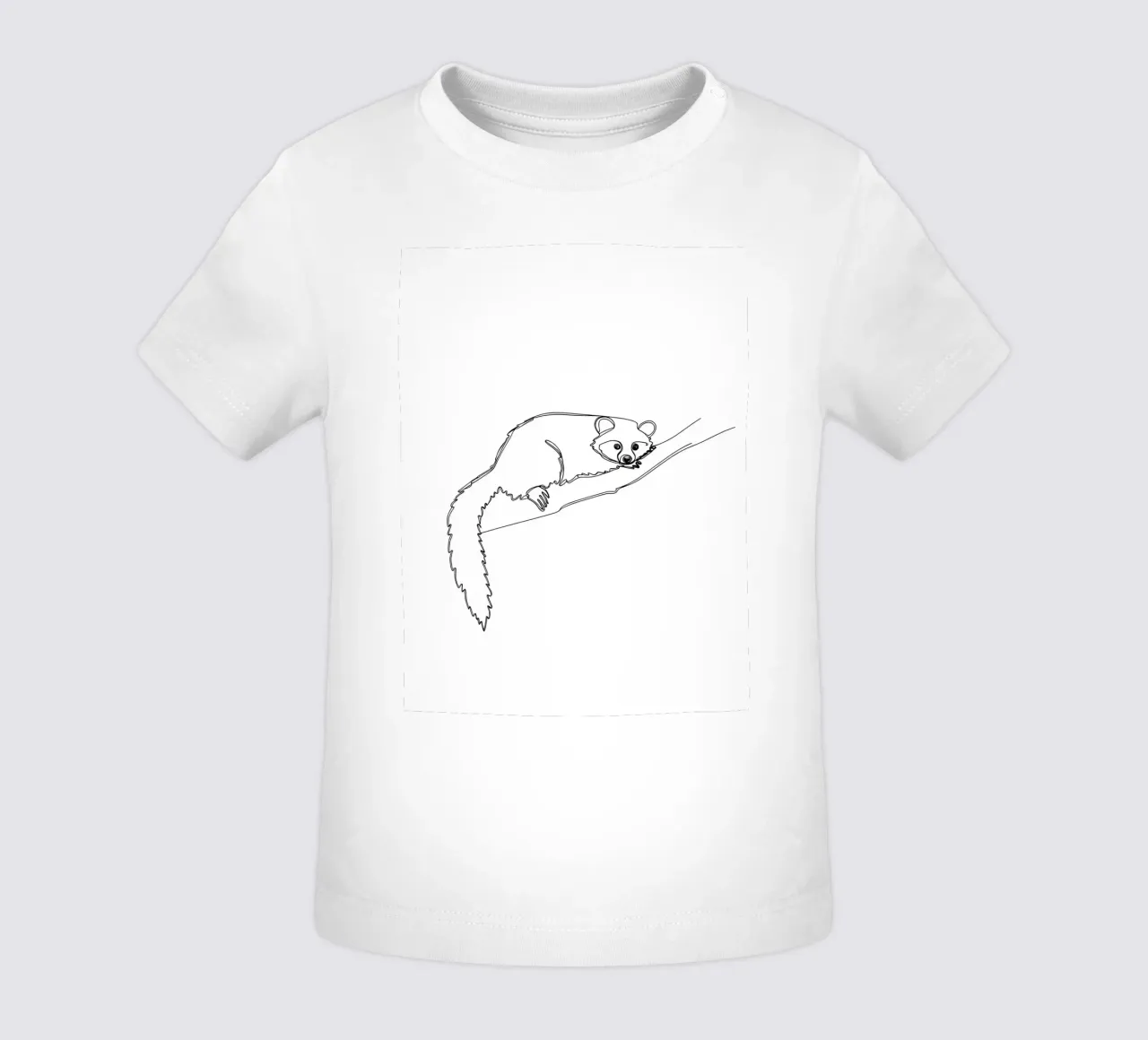 Lamur on a Branch Minimalist Line Art Drawing baby t-shirt by Viv Line Art