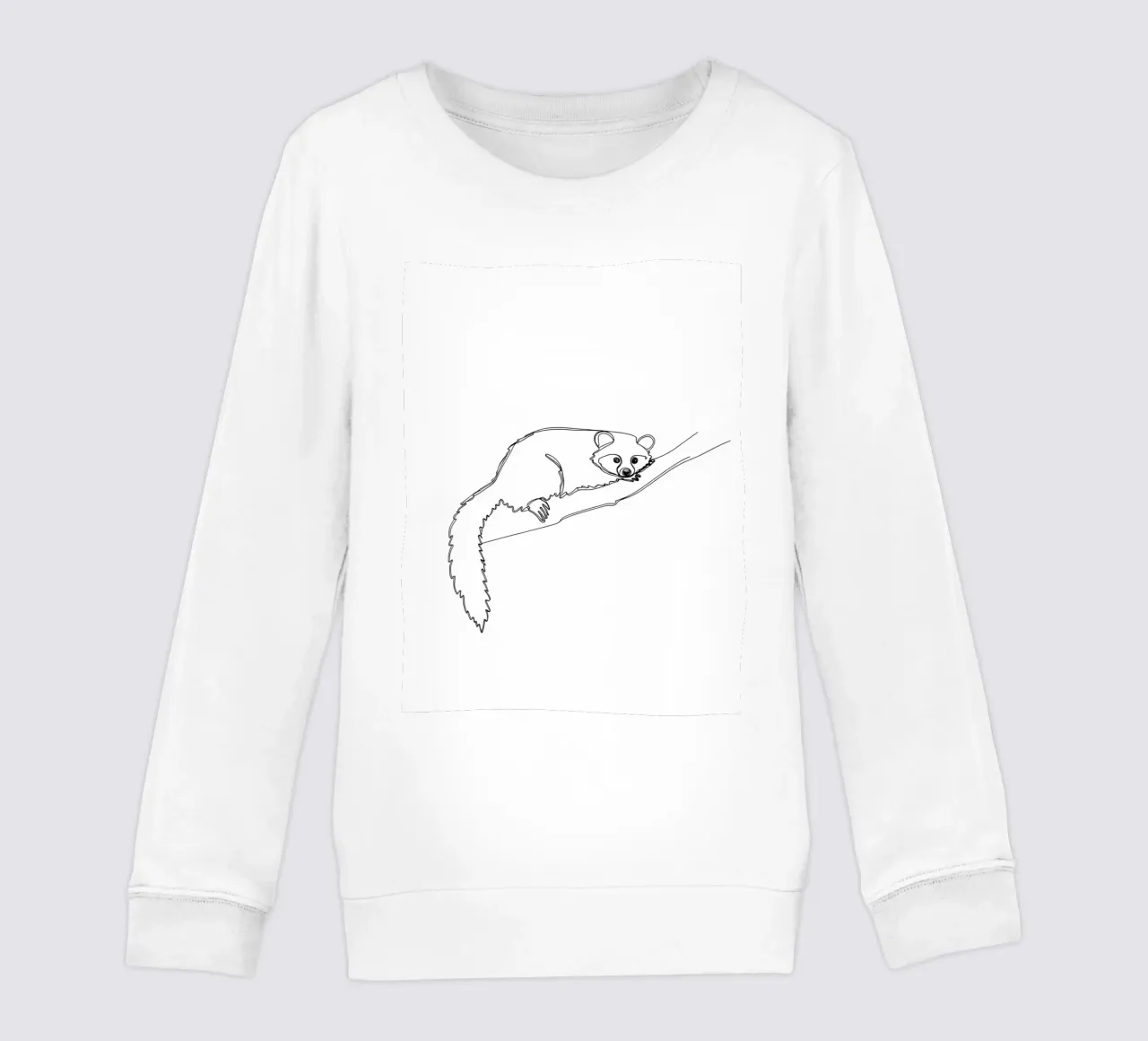 Lamur sur une branche Dessin au trait minimaliste sweat enfant de Viv Line Art