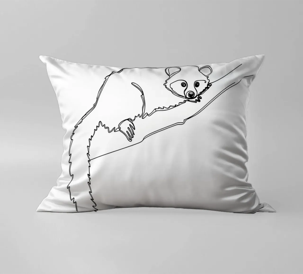 Lamur su un ramo Disegno d'arte lineare minimalista cuscino da Viv Line Art