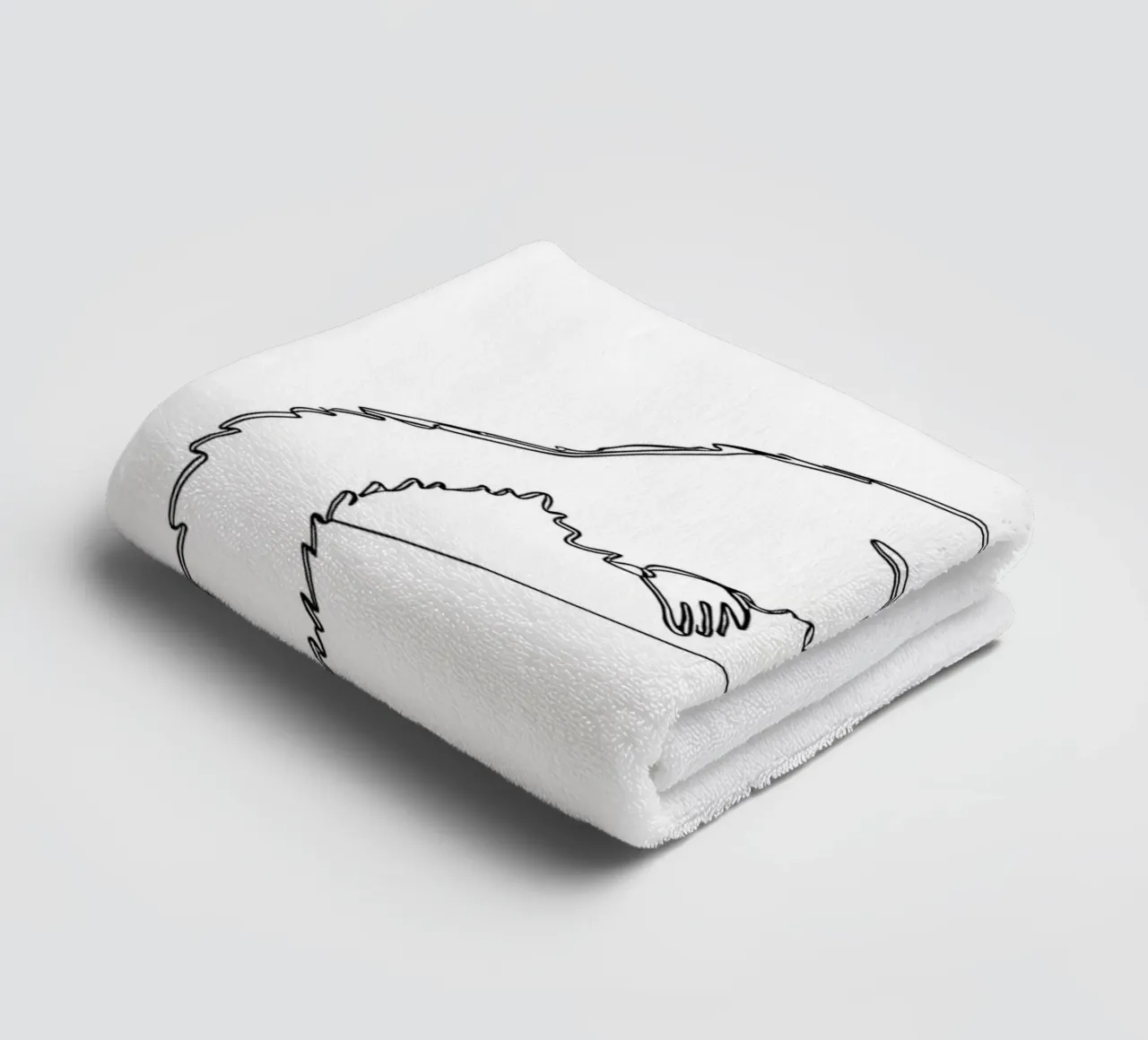 Lamur on a Branch Minimalist Line Art Drawing towel by Viv Line Art