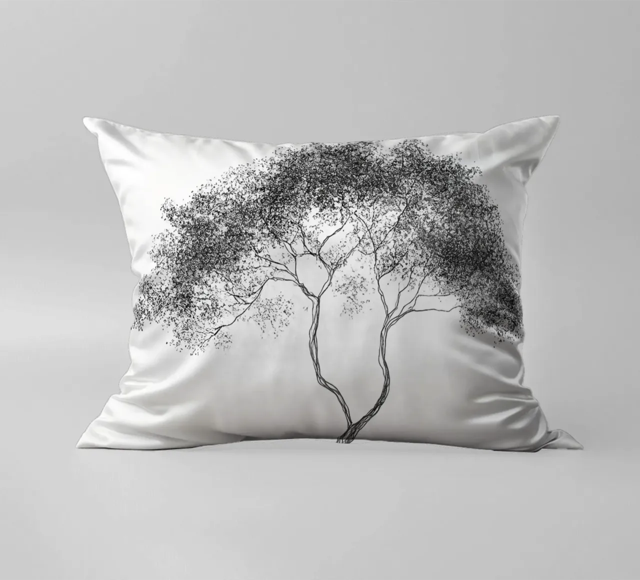 Tree of Life Minimalist Line Art Drawing decorative cushion by Viv Line Art