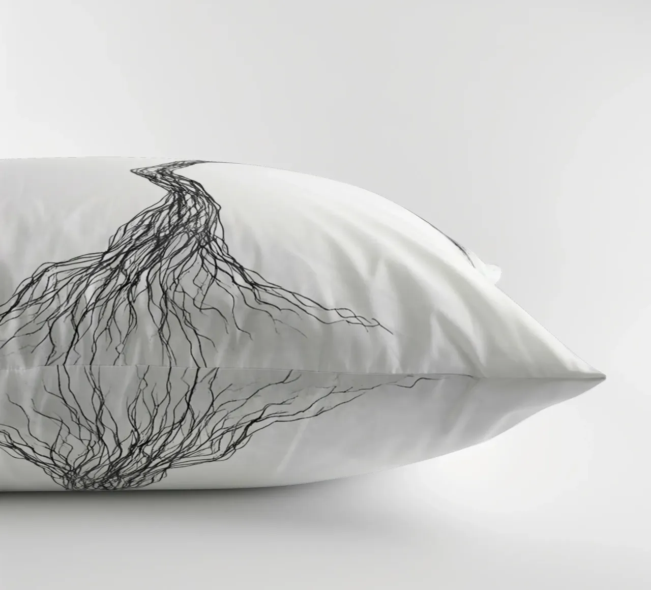 Tree of Life Minimalist Line Art Drawing decorative cushion by Viv Line Art