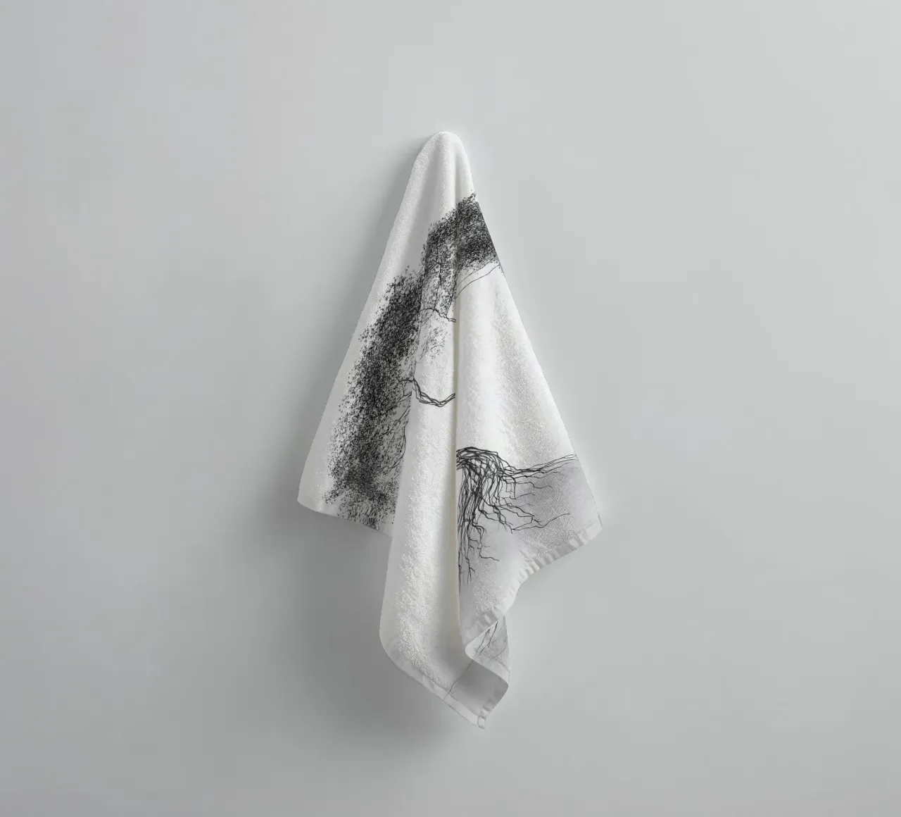 Tree of Life Minimalist Line Art Drawing towel by Viv Line Art
