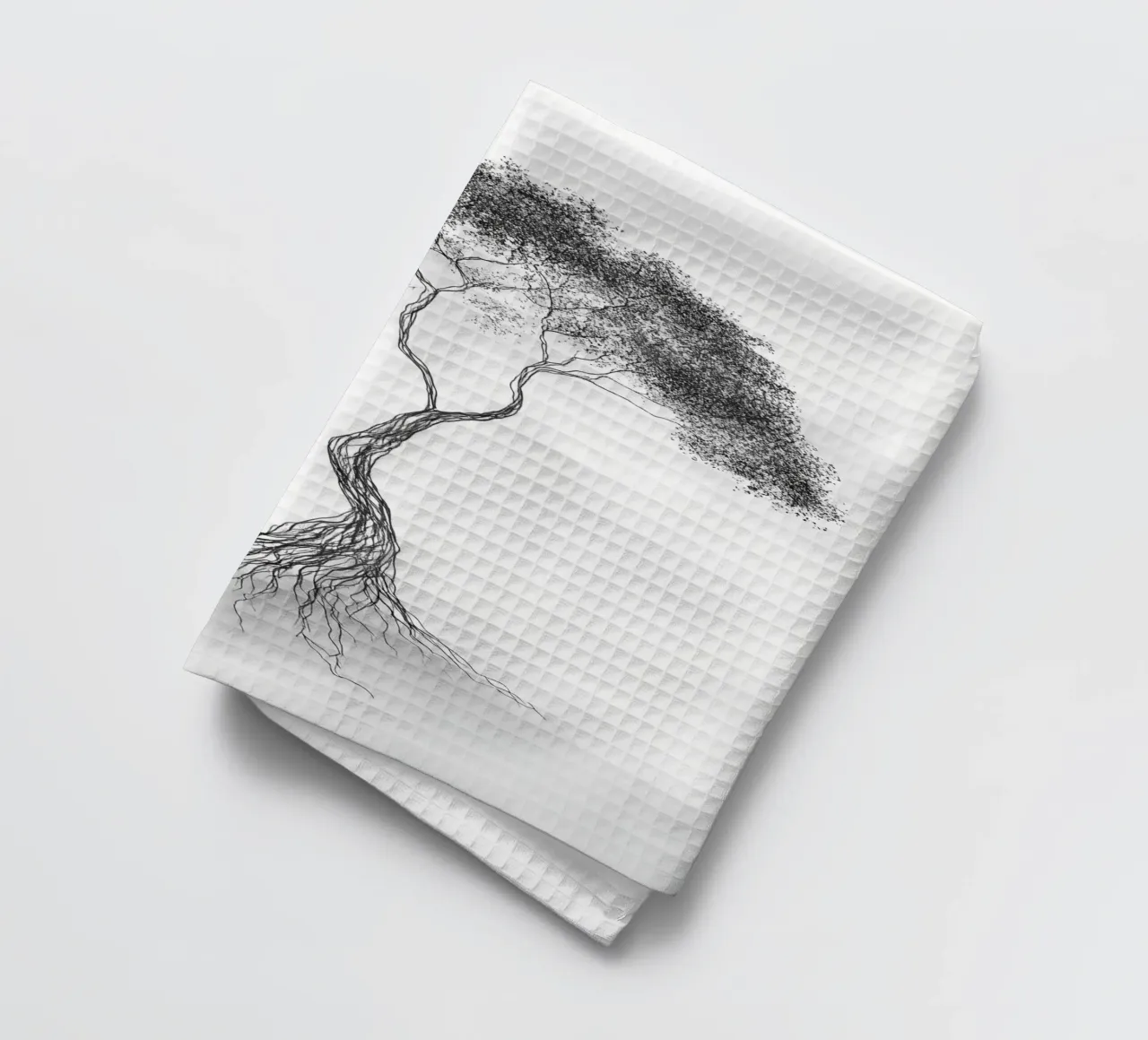 Tree of Life Minimalist Line Art Drawing tea towel by Viv Line Art