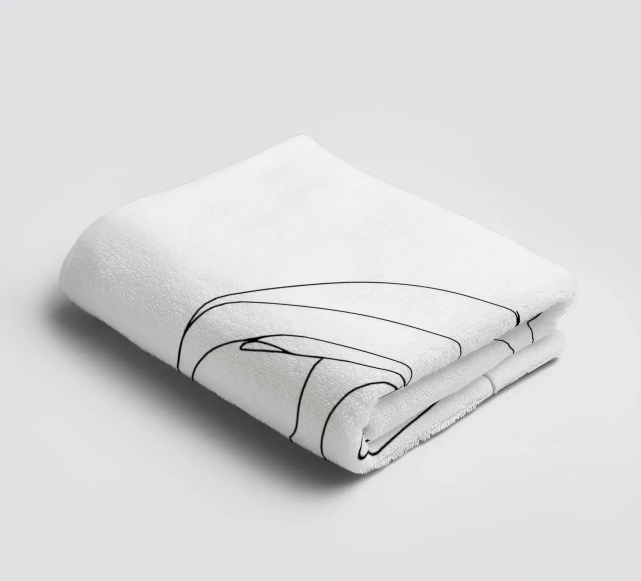 Disegno lineare minimalista di un airone in piedi asciugamano da bagno da Viv Line Art