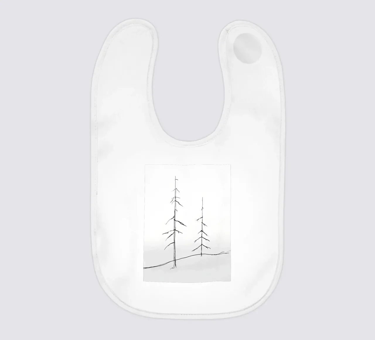 Bare Trees Minimalist Line Art Zeichnung Babylätzchen von Viv Line Art