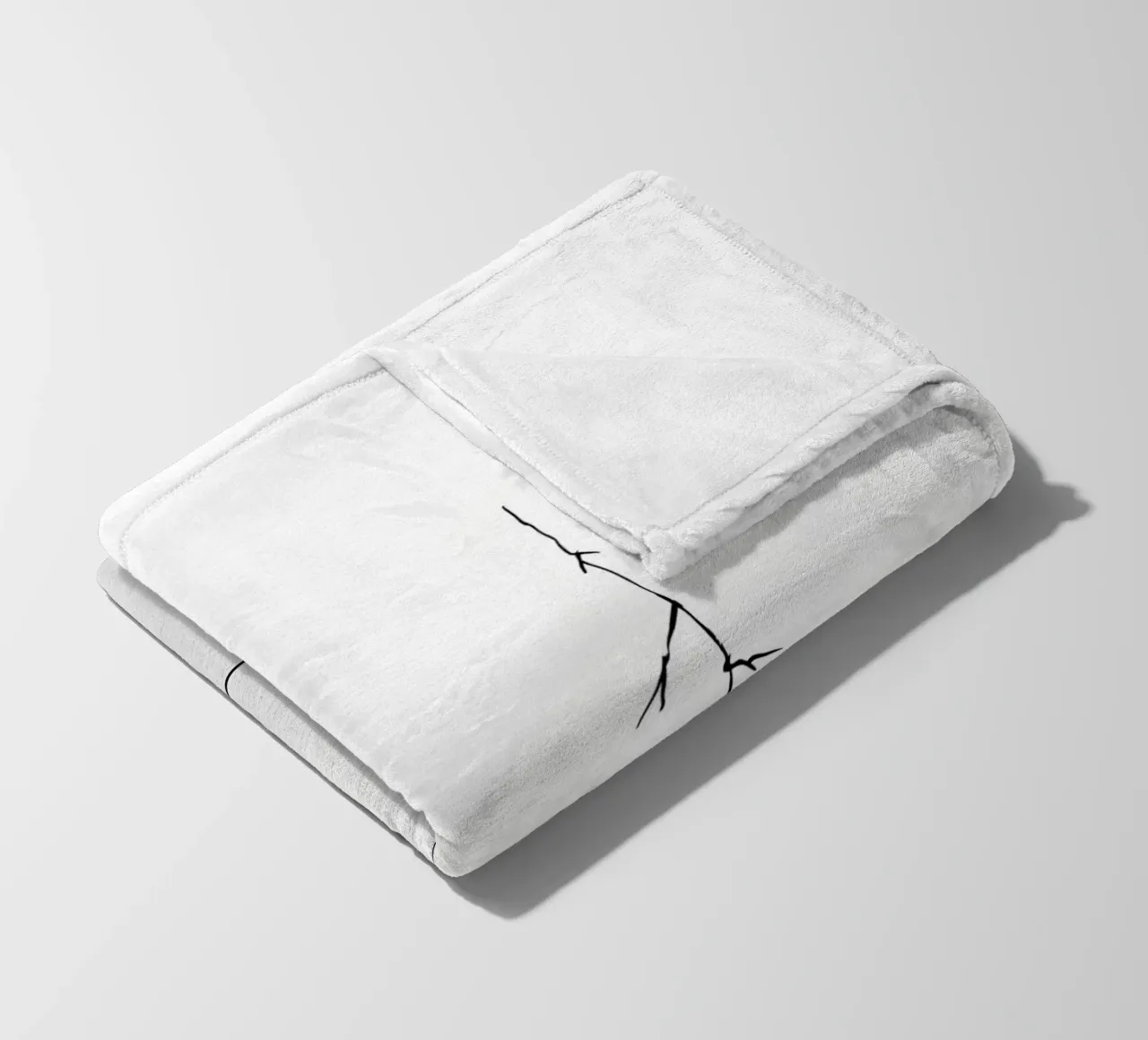Bare Trees Minimalist Line Art Drawing fleece blanket by Viv Line Art