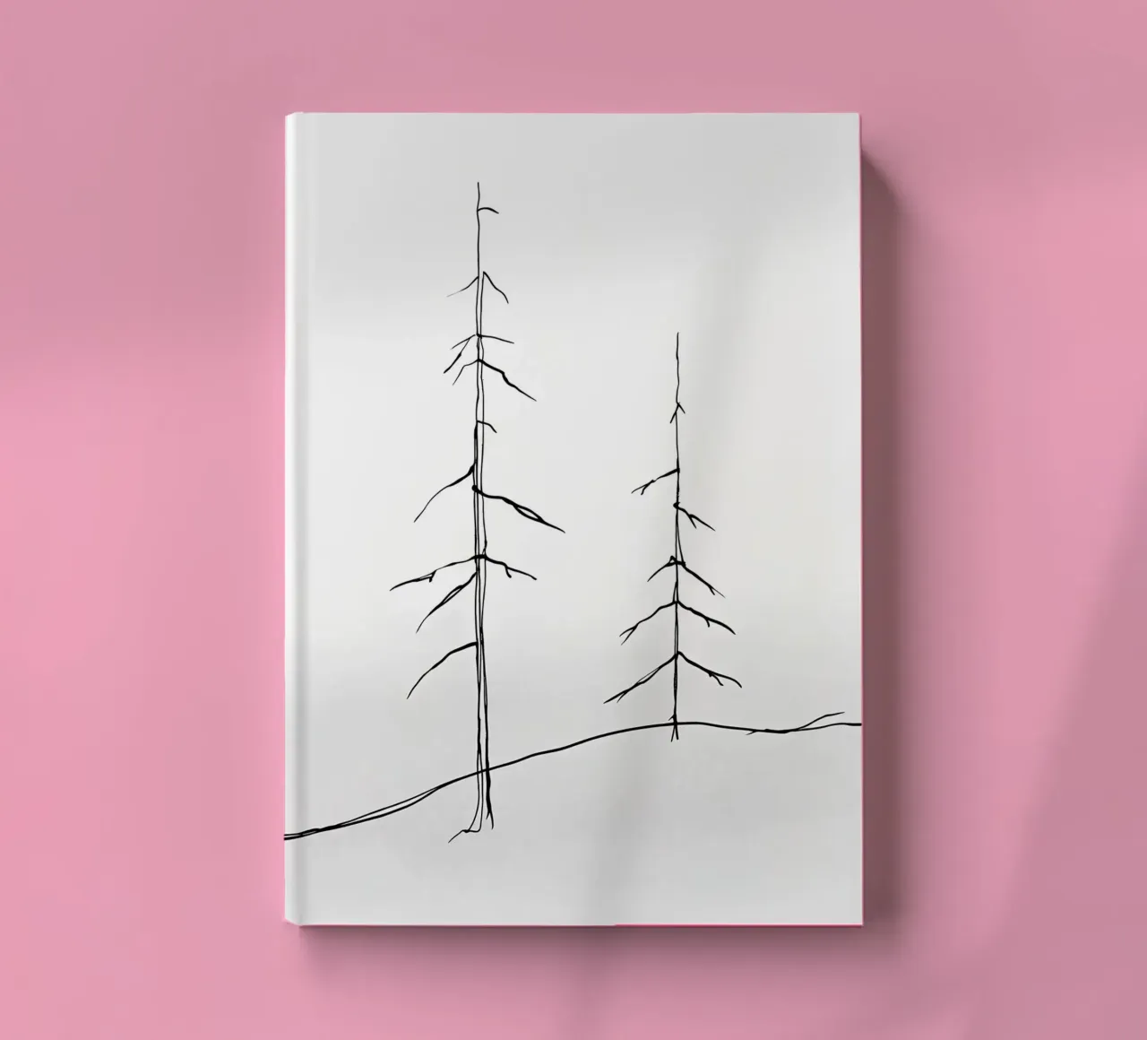Bare Trees Minimalist Line Art Drawing notebook by Viv Line Art