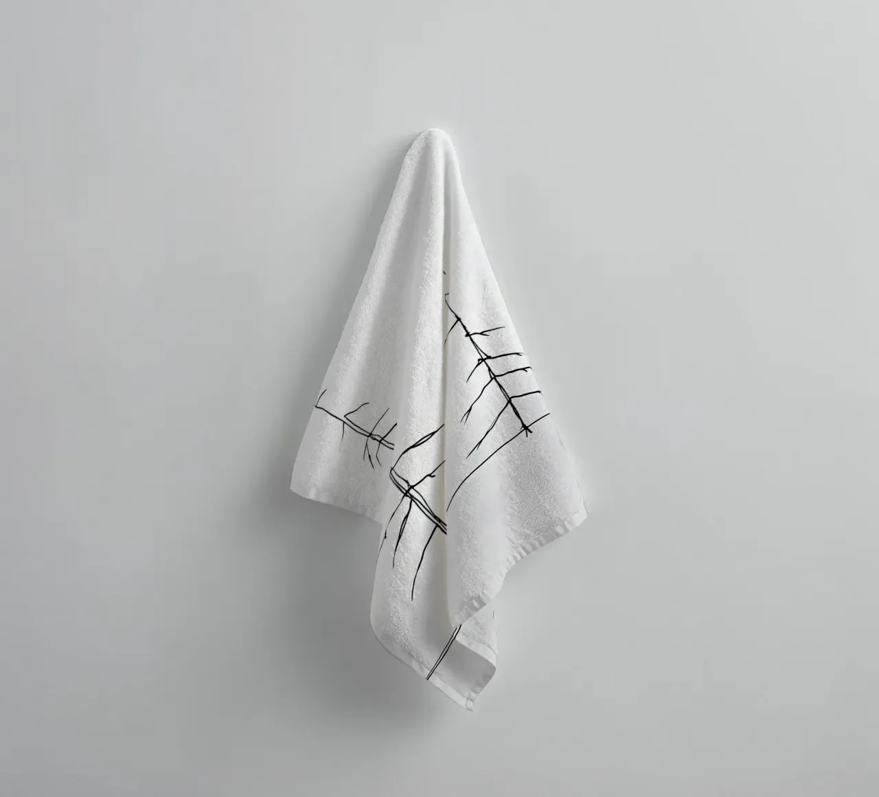 Bare Trees Minimalist Line Art Drawing towel by Viv Line Art