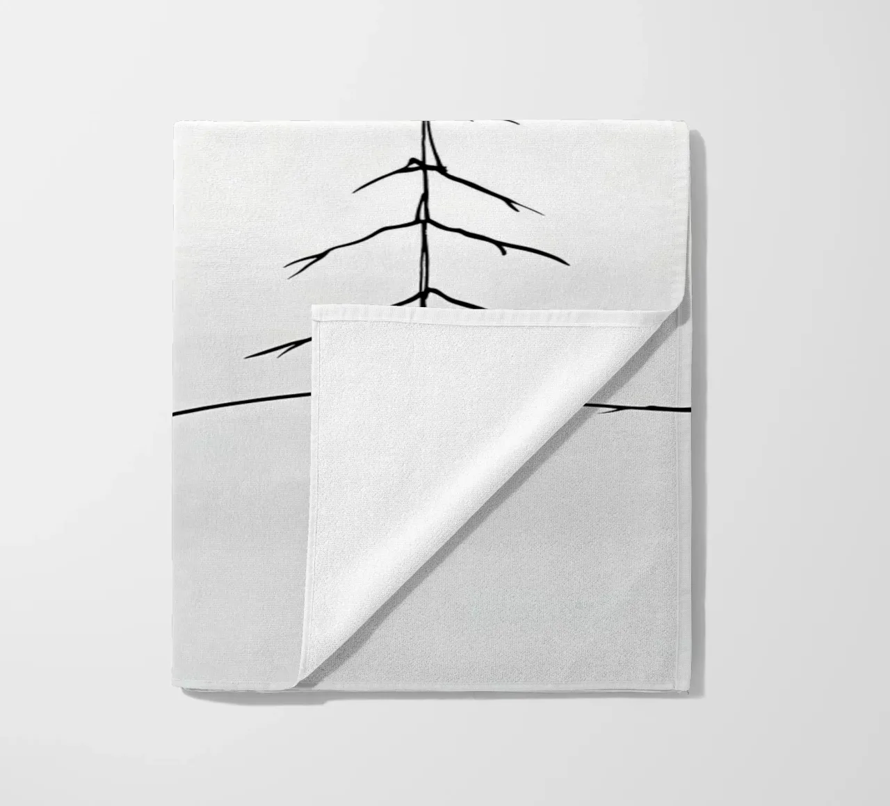 Bare Trees Minimalist Line Art Drawing beach towel by Viv Line Art