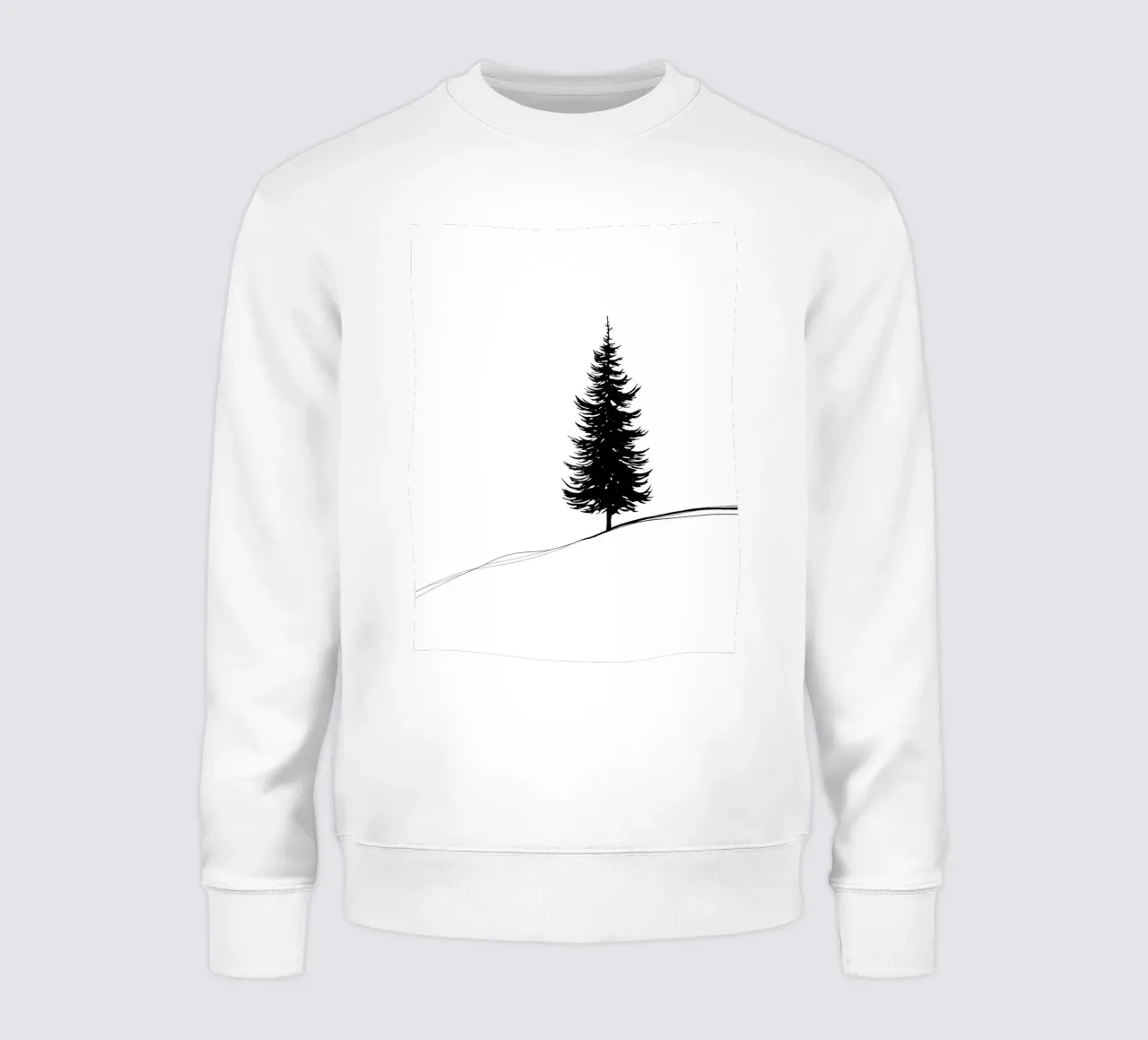 Disegno lineare minimalista di un albero di pino felpa da Viv Line Art