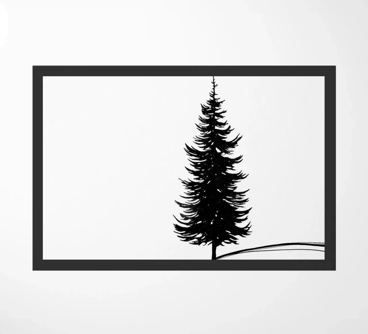 Disegno lineare minimalista di un albero di pino zerbino da Viv Line Art