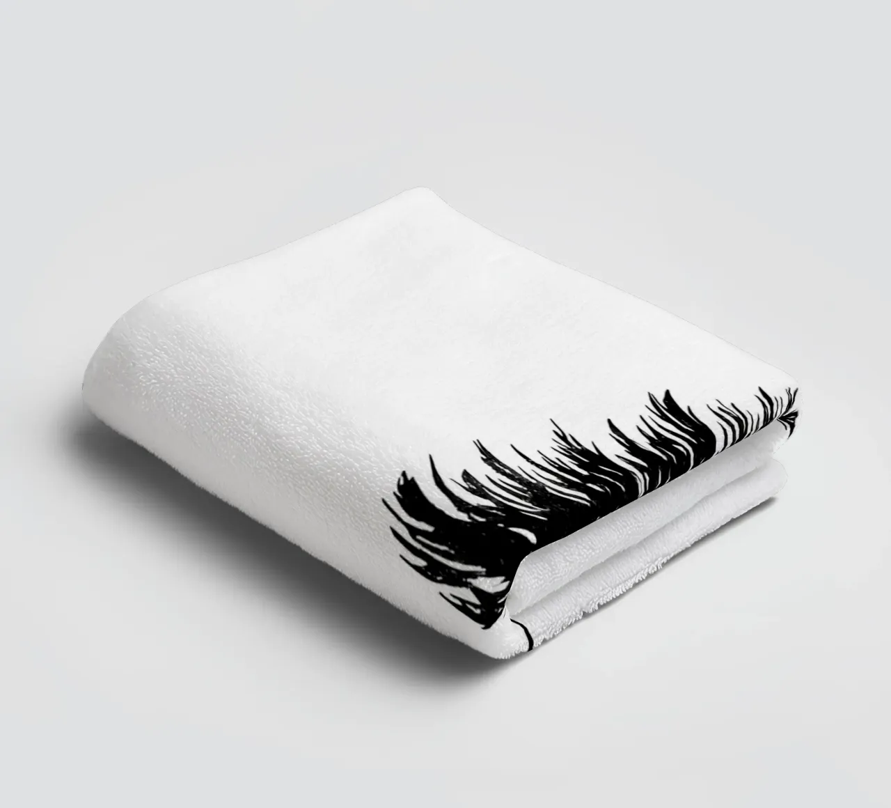 Pine Tree Minimalist Line Art Drawing towel by Viv Line Art