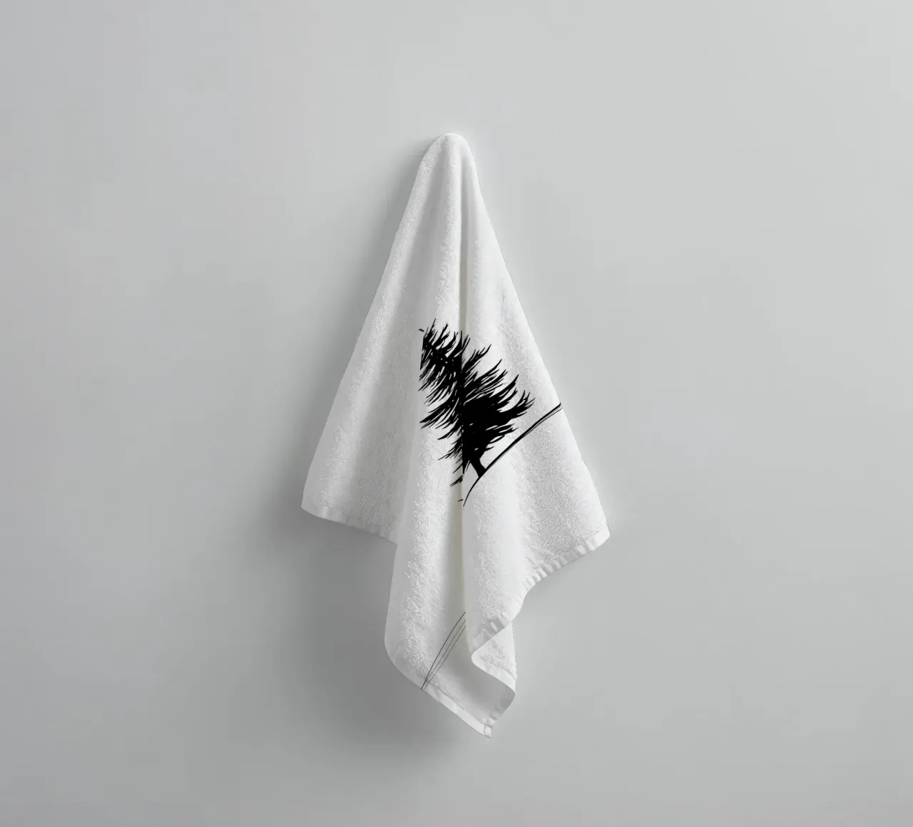 Pine Tree Minimalist Line Art Drawing towel by Viv Line Art